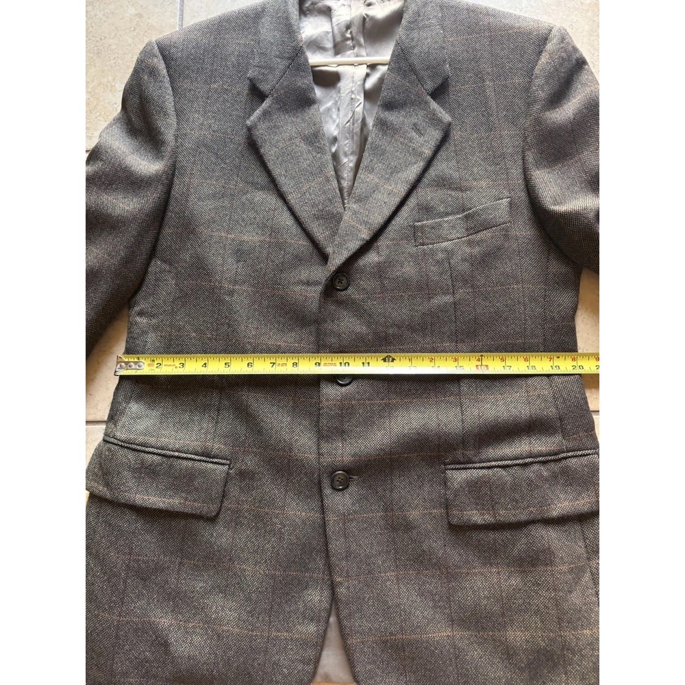 Corneliani Mark Shale Mens Brown Plaid Wool Sport Coat Blazer Made in Italy 42R - Picture 6 of 16